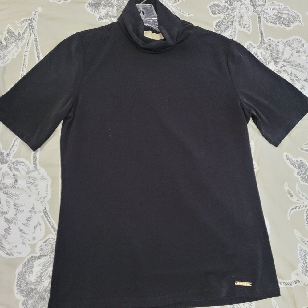 Michael Kors Black Half Sleeve Turtleneck Size Medium EUC